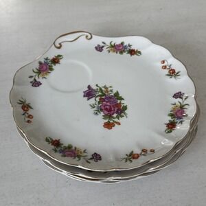 USA Registered Japan Celebrate Porcelain Snack Plate Set Floral - 5pc